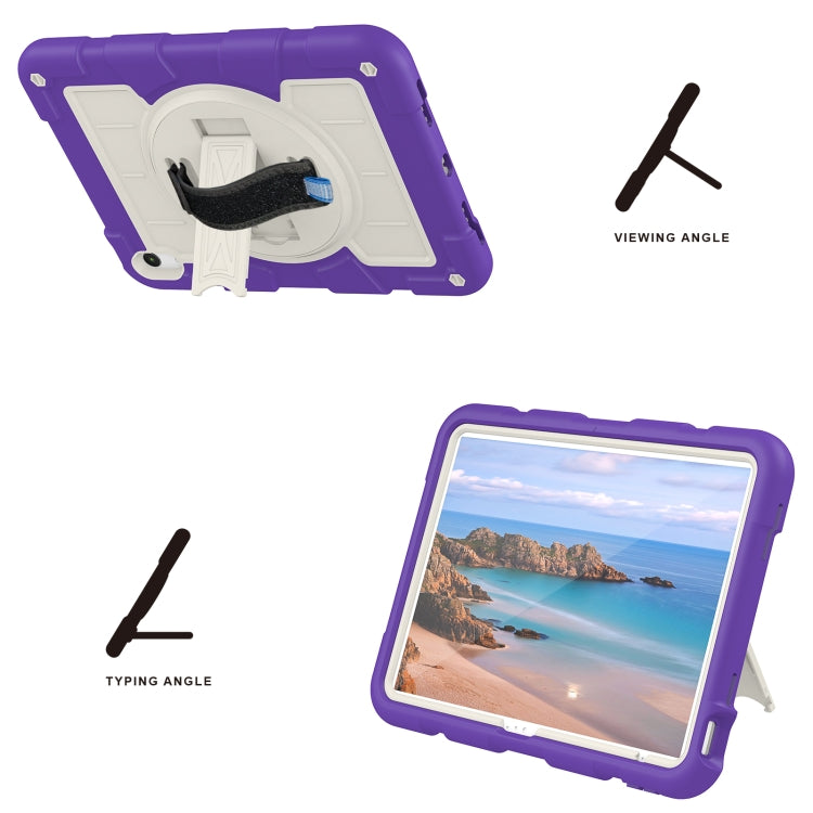For iPad 2025 / 2022 Silicone Hybrid PC Shockproof Tablet Case with Shoulder Strap(Catharanthus Roseus) - iPad 2025 / 2022 Cases by buy2fix | Online Shopping UK | buy2fix