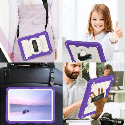 For iPad 2025 / 2022 Silicone Hybrid PC Shockproof Tablet Case with Shoulder Strap(Catharanthus Roseus) - iPad 2025 / 2022 Cases by buy2fix | Online Shopping UK | buy2fix