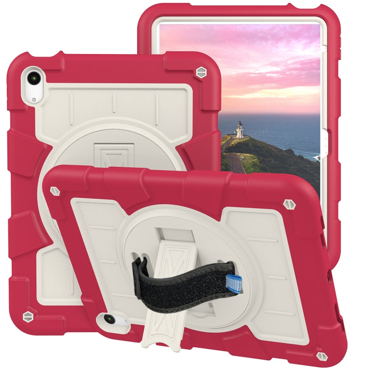 For iPad 2025 / 2022 Silicone Hybrid PC Shockproof Tablet Case with Shoulder Strap(Feifan Magenta) - iPad 2025 / 2022 Cases by buy2fix | Online Shopping UK | buy2fix