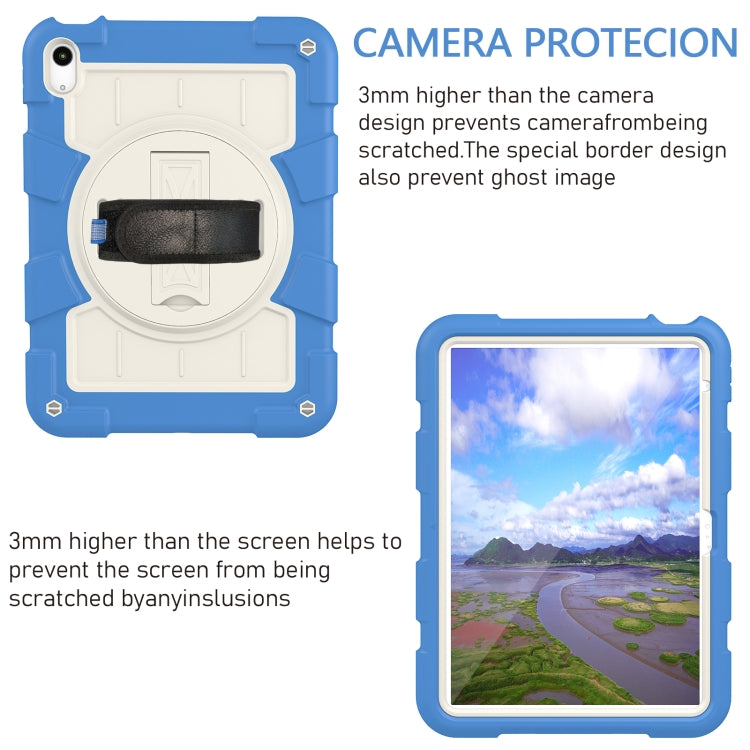 For iPad 2025 / 2022 Silicone Hybrid PC Shockproof Tablet Case with Shoulder Strap(Azure Blue) - iPad 2025 / 2022 Cases by buy2fix | Online Shopping UK | buy2fix