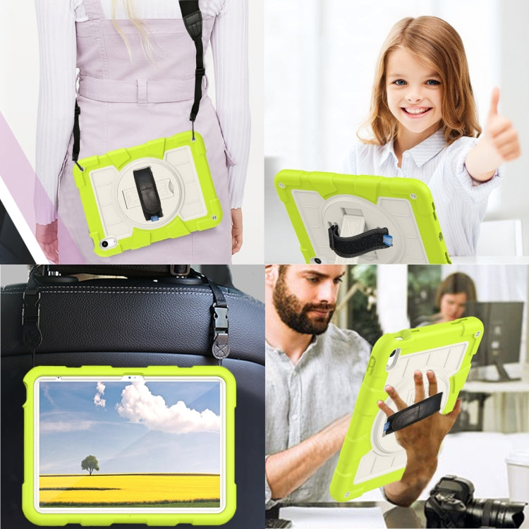 For iPad 2025 / 2022 Silicone Hybrid PC Shockproof Tablet Case with Shoulder Strap(Love Birds Green) - iPad 2025 / 2022 Cases by buy2fix | Online Shopping UK | buy2fix