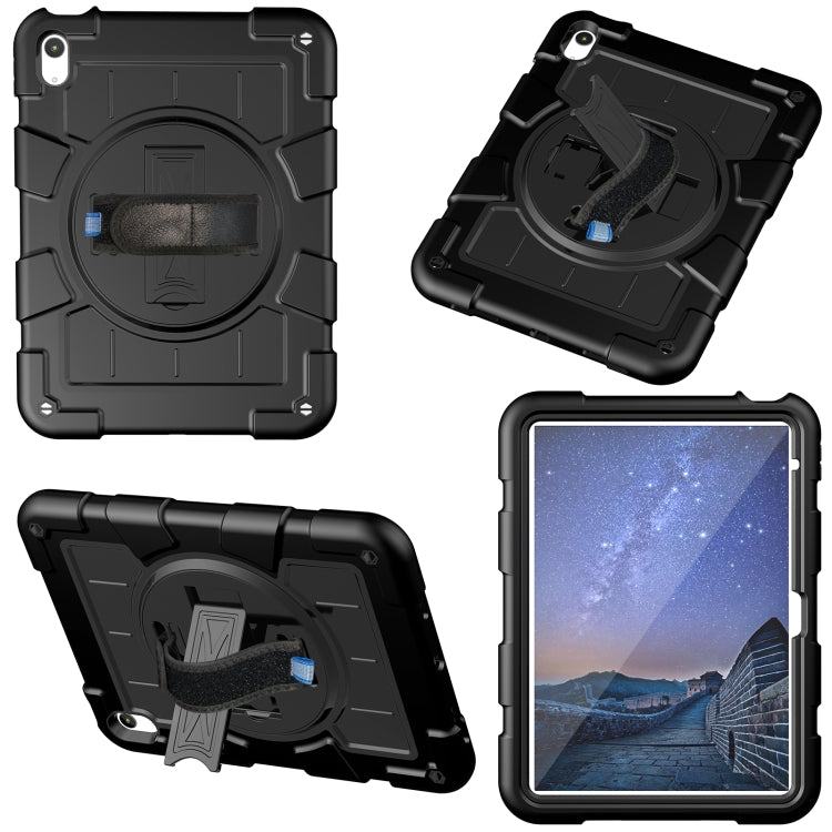 For iPad 2025 / 2022 Silicone Hybrid PC Shockproof Tablet Case with Shoulder Strap(Black) - iPad 2025 / 2022 Cases by buy2fix | Online Shopping UK | buy2fix