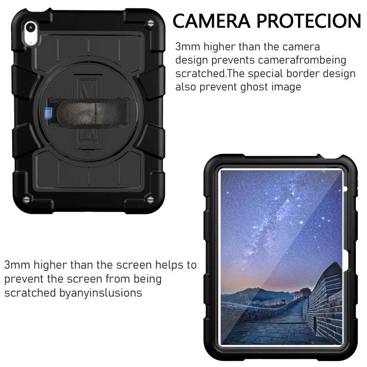For iPad 2025 / 2022 Silicone Hybrid PC Shockproof Tablet Case with Shoulder Strap(Black) - iPad 2025 / 2022 Cases by buy2fix | Online Shopping UK | buy2fix