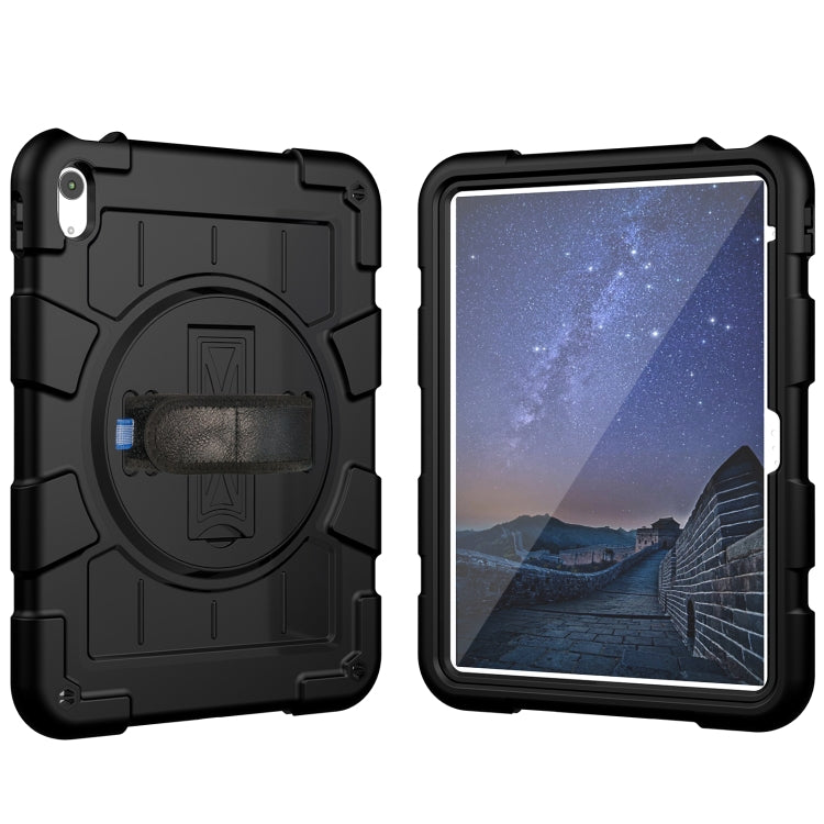 For iPad 2025 / 2022 Silicone Hybrid PC Shockproof Tablet Case with Shoulder Strap(Black) - iPad 2025 / 2022 Cases by buy2fix | Online Shopping UK | buy2fix