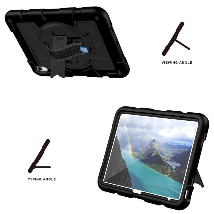 For iPad 2025 / 2022 Silicone Hybrid PC Shockproof Tablet Case with Shoulder Strap(Black) - iPad 2025 / 2022 Cases by buy2fix | Online Shopping UK | buy2fix