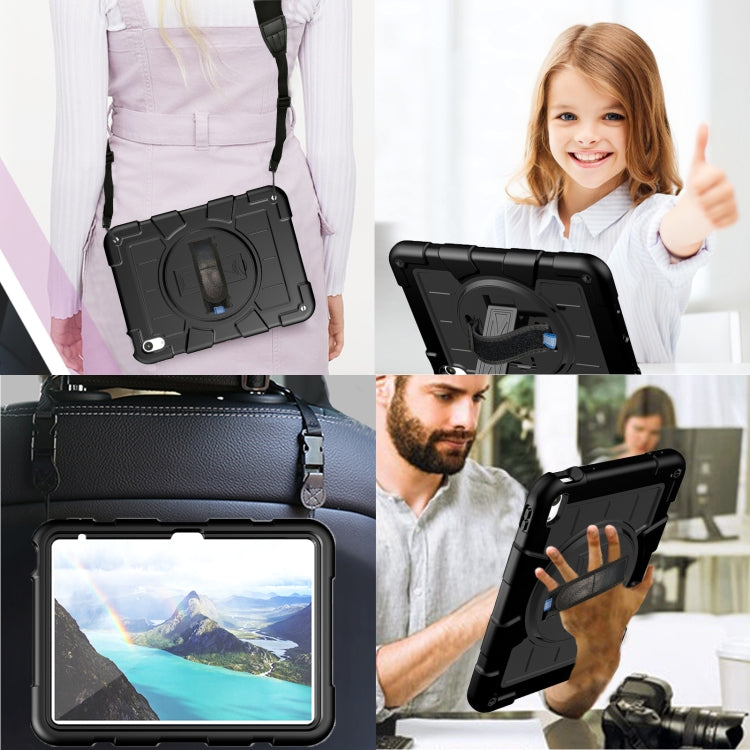For iPad 2025 / 2022 Silicone Hybrid PC Shockproof Tablet Case with Shoulder Strap(Black) - iPad 2025 / 2022 Cases by buy2fix | Online Shopping UK | buy2fix