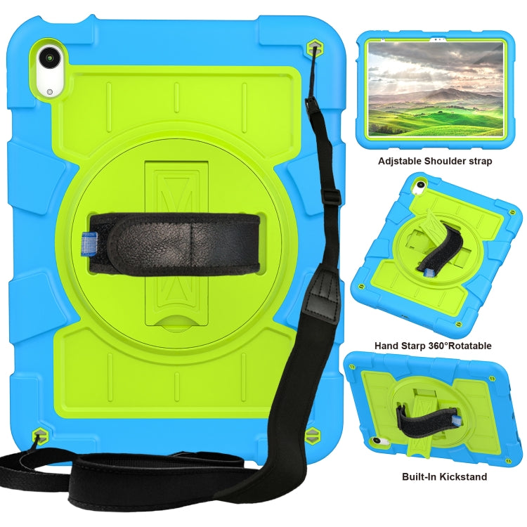 For iPad 2025 / 2022 Silicone Hybrid PC Shockproof Tablet Case with Shoulder Strap(Bluish-Green) - iPad 2025 / 2022 Cases by buy2fix | Online Shopping UK | buy2fix