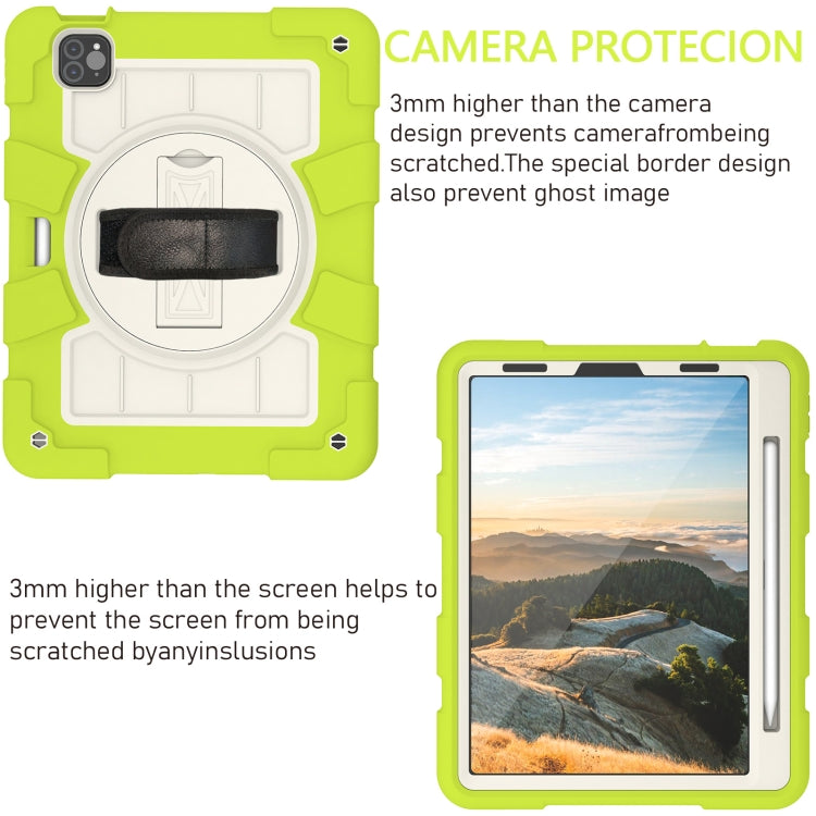 For iPad Pro 11 2018 / 2020 Silicone Hybrid PC Shockproof Tablet Case with Shoulder Strap(Love Birds Green) - iPad Pro 11 (2020) Cases by buy2fix | Online Shopping UK | buy2fix