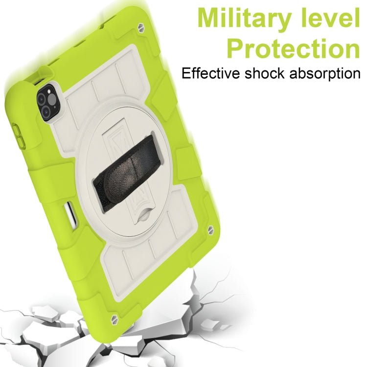 For iPad Pro 11 2018 / 2020 Silicone Hybrid PC Shockproof Tablet Case with Shoulder Strap(Love Birds Green) - iPad Pro 11 (2020) Cases by buy2fix | Online Shopping UK | buy2fix