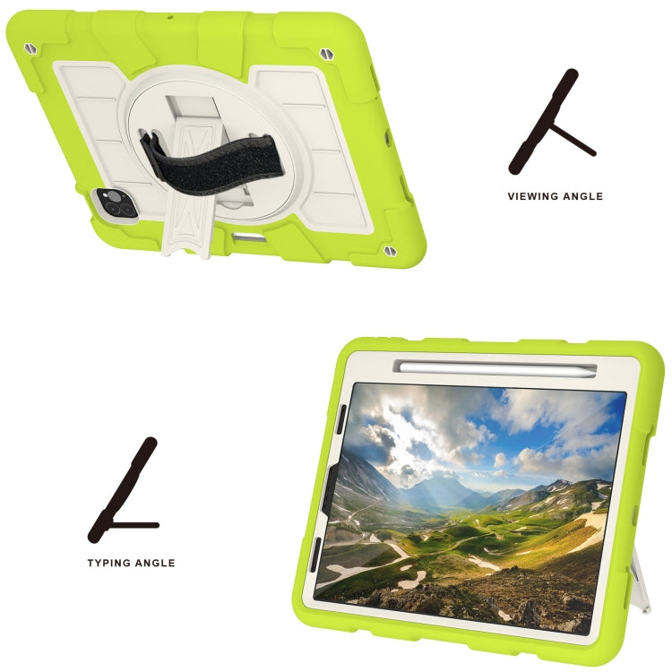 For iPad Pro 11 2018 / 2020 Silicone Hybrid PC Shockproof Tablet Case with Shoulder Strap(Love Birds Green) - iPad Pro 11 (2020) Cases by buy2fix | Online Shopping UK | buy2fix
