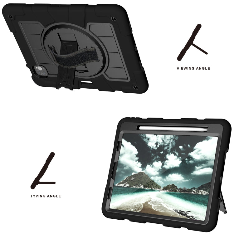 For iPad Pro 11 2018 / 2020 Silicone Hybrid PC Shockproof Tablet Case with Shoulder Strap(Black) - iPad Pro 11 (2020) Cases by buy2fix | Online Shopping UK | buy2fix