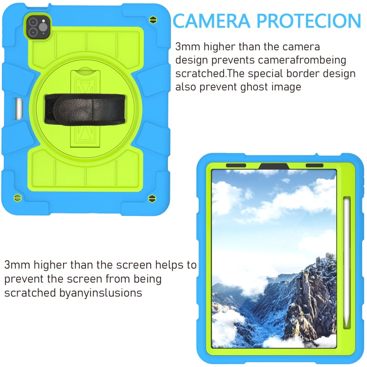 For iPad Pro 11 2018 / 2020 Silicone Hybrid PC Shockproof Tablet Case with Shoulder Strap(Bluish-Green) - iPad Pro 11 (2020) Cases by buy2fix | Online Shopping UK | buy2fix