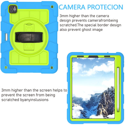 For iPad Pro 11 2018 / 2020 Silicone Hybrid PC Shockproof Tablet Case with Shoulder Strap(Bluish-Green) - iPad Pro 11 (2020) Cases by buy2fix | Online Shopping UK | buy2fix