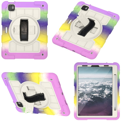 For iPad Pro 11 2018 / 2020 Silicone Hybrid PC Shockproof Tablet Case with Shoulder Strap(Colorful Purple) - iPad Pro 11 (2020) Cases by buy2fix | Online Shopping UK | buy2fix