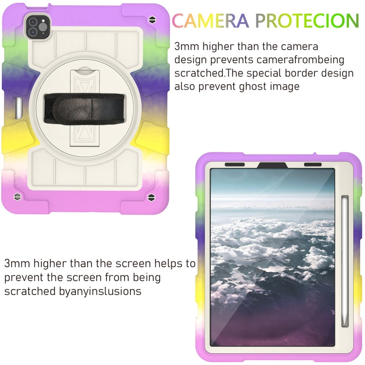 For iPad Pro 11 2018 / 2020 Silicone Hybrid PC Shockproof Tablet Case with Shoulder Strap(Colorful Purple) - iPad Pro 11 (2020) Cases by buy2fix | Online Shopping UK | buy2fix