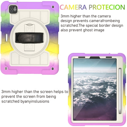 For iPad Pro 11 2018 / 2020 Silicone Hybrid PC Shockproof Tablet Case with Shoulder Strap(Colorful Purple) - iPad Pro 11 (2020) Cases by buy2fix | Online Shopping UK | buy2fix