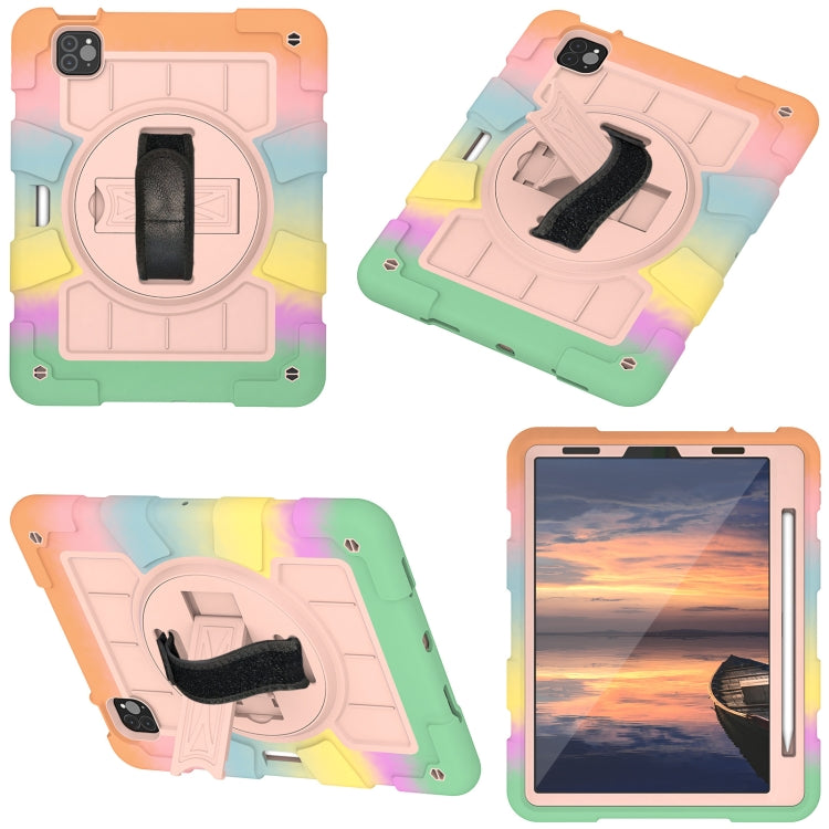 For iPad Pro 11 2018 / 2020 Silicone Hybrid PC Shockproof Tablet Case with Shoulder Strap(Colorful Gold) - iPad Pro 11 (2020) Cases by buy2fix | Online Shopping UK | buy2fix