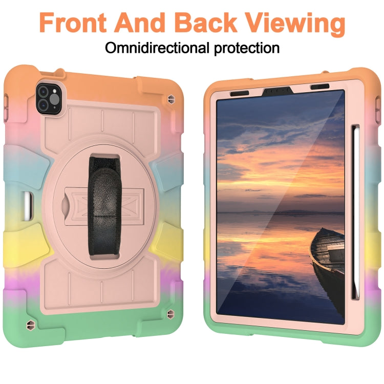 For iPad Pro 11 2018 / 2020 Silicone Hybrid PC Shockproof Tablet Case with Shoulder Strap(Colorful Gold) - iPad Pro 11 (2020) Cases by buy2fix | Online Shopping UK | buy2fix