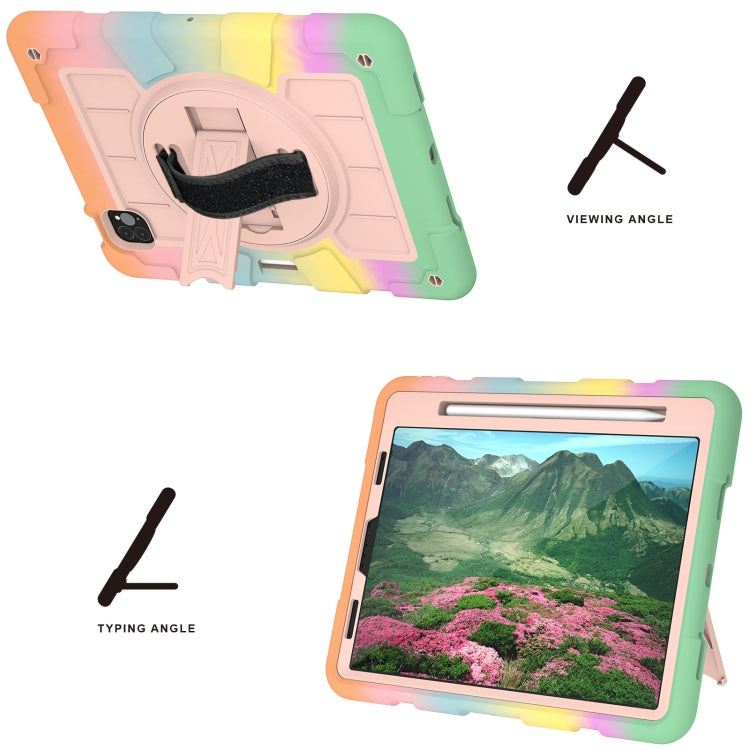 For iPad Pro 11 2018 / 2020 Silicone Hybrid PC Shockproof Tablet Case with Shoulder Strap(Colorful Gold) - iPad Pro 11 (2020) Cases by buy2fix | Online Shopping UK | buy2fix