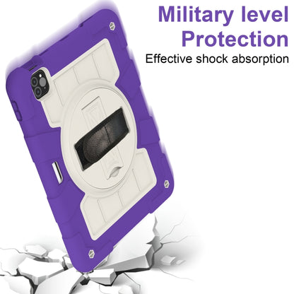 For iPad Air 2020 / 2022 10.9 Silicone Hybrid PC Shockproof Tablet Case with Shoulder Strap(Catharanthus Roseus) - iPad Air (2022) / (2020) 10.9 Cases by buy2fix | Online Shopping UK | buy2fix