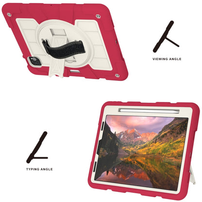 For iPad Air 2020 / 2022 10.9 Silicone Hybrid PC Shockproof Tablet Case with Shoulder Strap(Feifan Magenta) - iPad Air (2022) / (2020) 10.9 Cases by buy2fix | Online Shopping UK | buy2fix