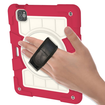 For iPad Air 2020 / 2022 10.9 Silicone Hybrid PC Shockproof Tablet Case with Shoulder Strap(Feifan Magenta) - iPad Air (2022) / (2020) 10.9 Cases by buy2fix | Online Shopping UK | buy2fix