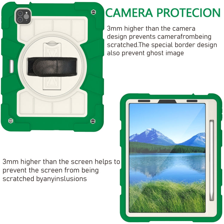 For iPad Air 2020 / 2022 10.9 Silicone Hybrid PC Shockproof Tablet Case with Shoulder Strap(Classic Green) - iPad Air (2022) / (2020) 10.9 Cases by buy2fix | Online Shopping UK | buy2fix