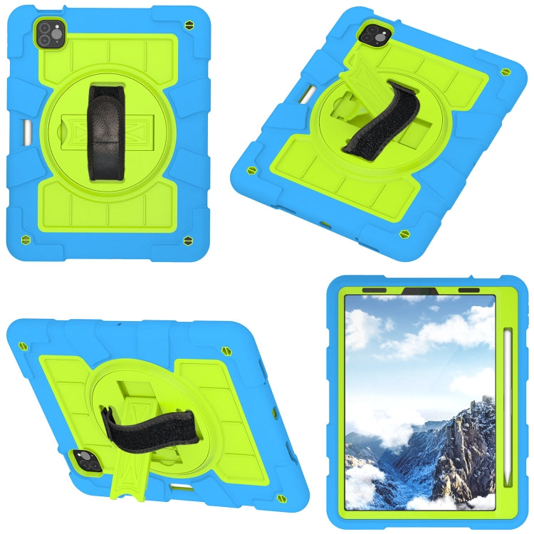 For iPad Air 2020 / 2022 10.9 Silicone Hybrid PC Shockproof Tablet Case with Shoulder Strap(Bluish-Green) - iPad Air (2022) / (2020) 10.9 Cases by buy2fix | Online Shopping UK | buy2fix