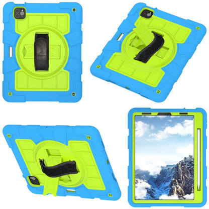 For iPad Air 2020 / 2022 10.9 Silicone Hybrid PC Shockproof Tablet Case with Shoulder Strap(Bluish-Green) - iPad Air (2022) / (2020) 10.9 Cases by buy2fix | Online Shopping UK | buy2fix