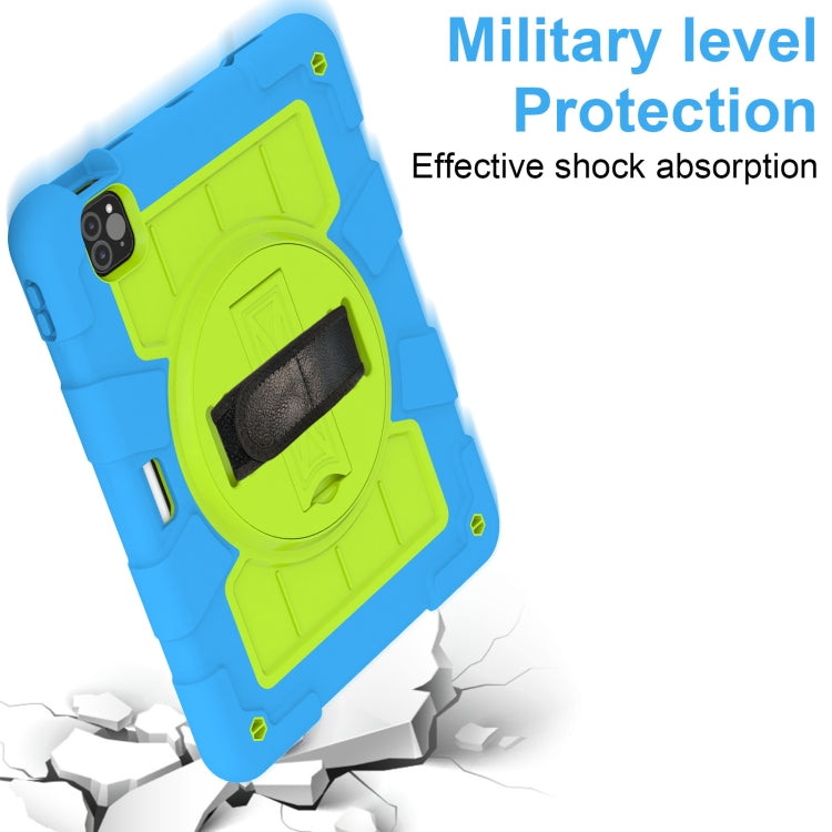 For iPad Air 2020 / 2022 10.9 Silicone Hybrid PC Shockproof Tablet Case with Shoulder Strap(Bluish-Green) - iPad Air (2022) / (2020) 10.9 Cases by buy2fix | Online Shopping UK | buy2fix