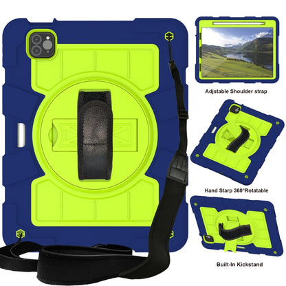 For iPad Air 2020 / 2022 10.9 Silicone Hybrid PC Shockproof Tablet Case with Shoulder Strap(Tibetan Turquoise) - iPad Air (2022) / (2020) 10.9 Cases by buy2fix | Online Shopping UK | buy2fix