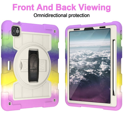 For iPad Air 2020 / 2022 10.9 Silicone Hybrid PC Shockproof Tablet Case with Shoulder Strap(Colorful Purple) - iPad Air (2022) / (2020) 10.9 Cases by buy2fix | Online Shopping UK | buy2fix