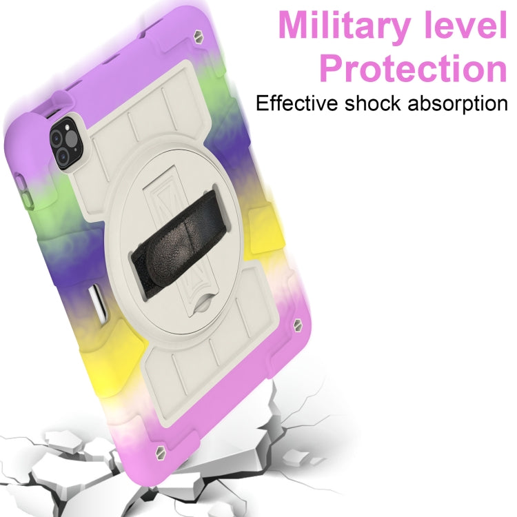 For iPad Air 2020 / 2022 10.9 Silicone Hybrid PC Shockproof Tablet Case with Shoulder Strap(Colorful Purple) - iPad Air (2022) / (2020) 10.9 Cases by buy2fix | Online Shopping UK | buy2fix