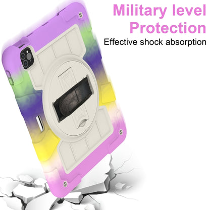 For iPad Air 2020 / 2022 10.9 Silicone Hybrid PC Shockproof Tablet Case with Shoulder Strap(Colorful Purple) - iPad Air (2022) / (2020) 10.9 Cases by buy2fix | Online Shopping UK | buy2fix