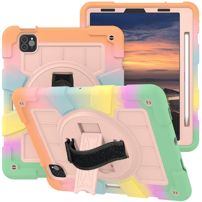 For iPad Air 2020 / 2022 10.9 Silicone Hybrid PC Shockproof Tablet Case with Shoulder Strap(Colorful Gold) - iPad Air (2022) / (2020) 10.9 Cases by buy2fix | Online Shopping UK | buy2fix