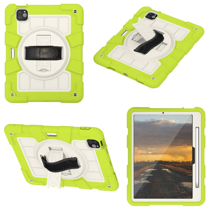 For iPad Air 11 2025 / 2024 Silicone Hybrid PC Shockproof Tablet Case with Shoulder Strap(Love Birds Green) by buy2fix