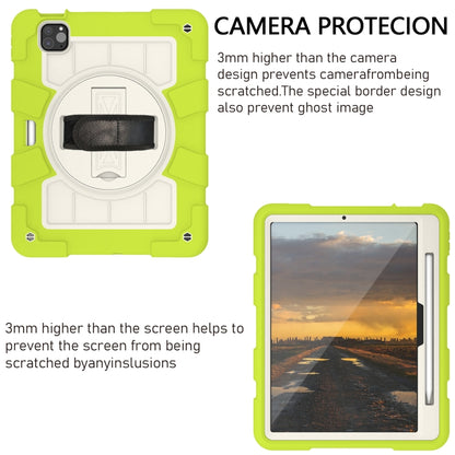For iPad Air 11 2025 / 2024 Silicone Hybrid PC Shockproof Tablet Case with Shoulder Strap(Love Birds Green) by buy2fix