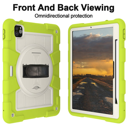For iPad Air 11 2025 / 2024 Silicone Hybrid PC Shockproof Tablet Case with Shoulder Strap(Love Birds Green) by buy2fix