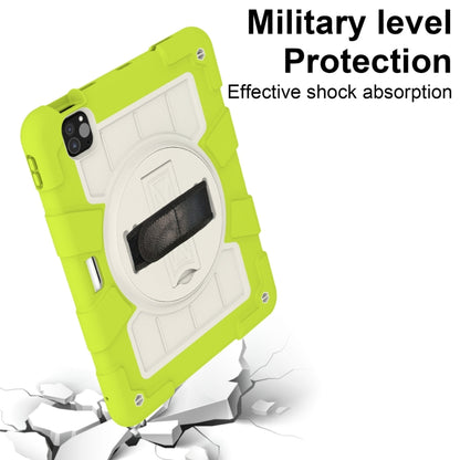 For iPad Air 11 2025 / 2024 Silicone Hybrid PC Shockproof Tablet Case with Shoulder Strap(Love Birds Green) by buy2fix