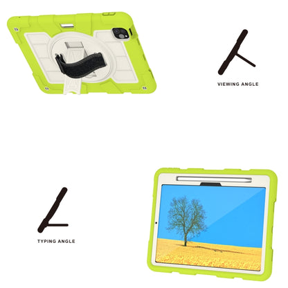 For iPad Air 11 2025 / 2024 Silicone Hybrid PC Shockproof Tablet Case with Shoulder Strap(Love Birds Green) by buy2fix