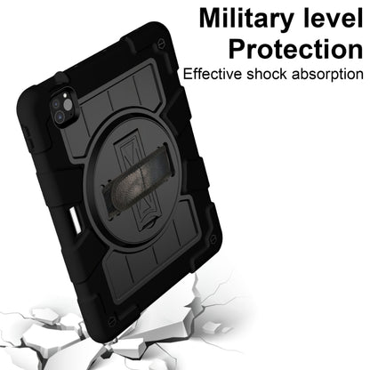 For iPad Air 11 2025 / 2024 Silicone Hybrid PC Shockproof Tablet Case with Shoulder Strap(Black) by buy2fix