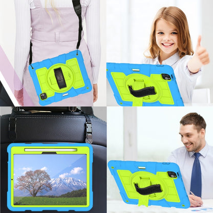 For iPad Air 11 2025 / 2024 Silicone Hybrid PC Shockproof Tablet Case with Shoulder Strap(Bluish-Green) by buy2fix