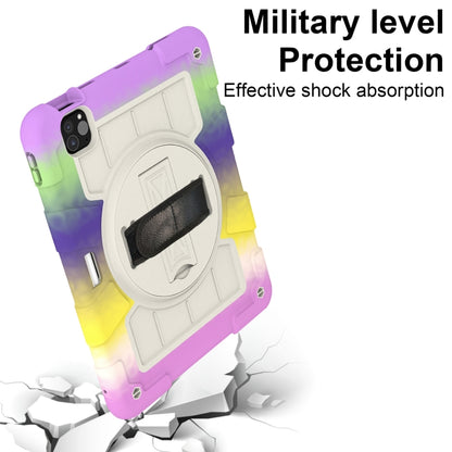 For iPad Air 11 2025 / 2024 Silicone Hybrid PC Shockproof Tablet Case with Shoulder Strap(Colorful Purple) by buy2fix