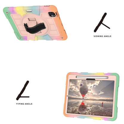 For iPad Air 11 2025 / 2024 Silicone Hybrid PC Shockproof Tablet Case with Shoulder Strap(Colorful Gold) by buy2fix