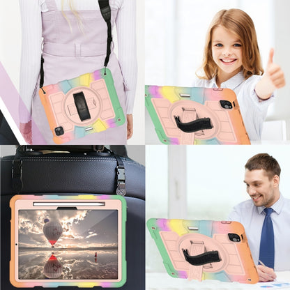 For iPad Air 11 2025 / 2024 Silicone Hybrid PC Shockproof Tablet Case with Shoulder Strap(Colorful Gold) by buy2fix