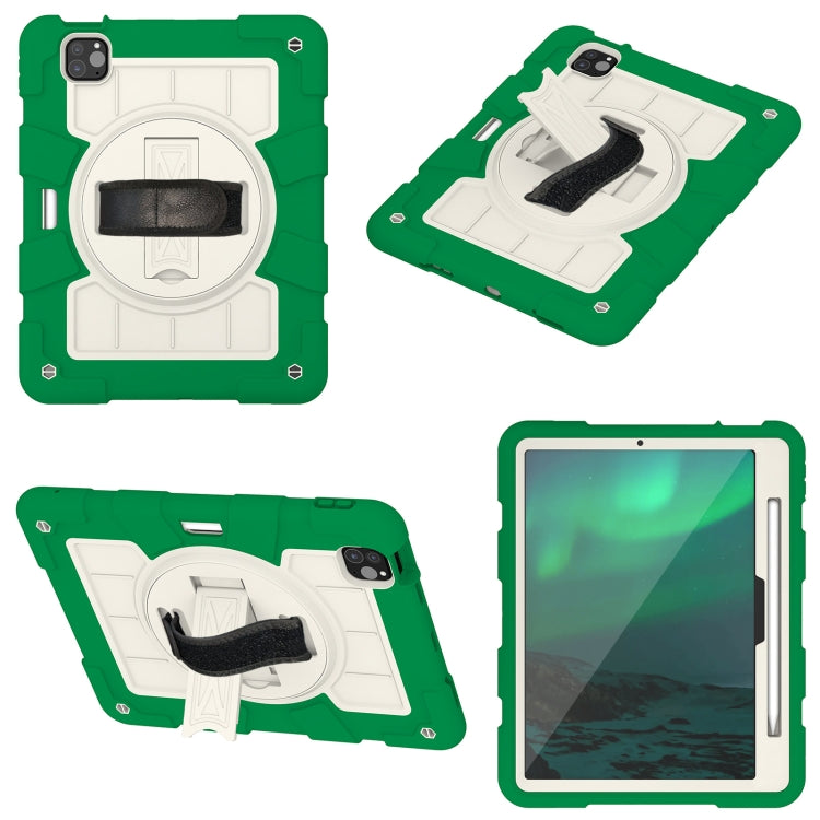 For iPad Pro 11 2024 Silicone Hybrid PC Shockproof Tablet Case with Shoulder Strap(Classic Green) - iPad Pro 11 2024 Cases by buy2fix | Online Shopping UK | buy2fix