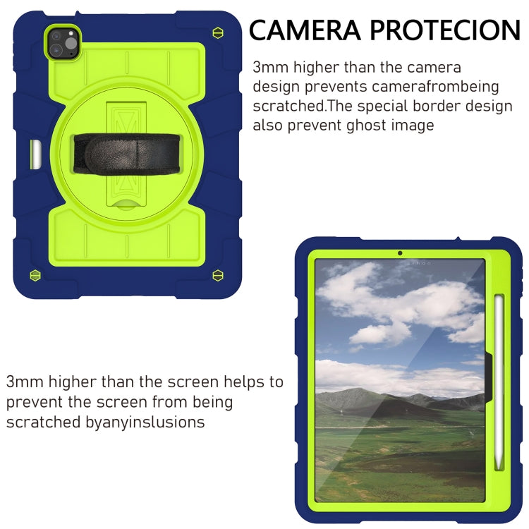 For iPad Pro 11 2025 / 2024 Silicone Hybrid PC Shockproof Tablet Case with Shoulder Strap(Tibetan Turquoise) by buy2fix