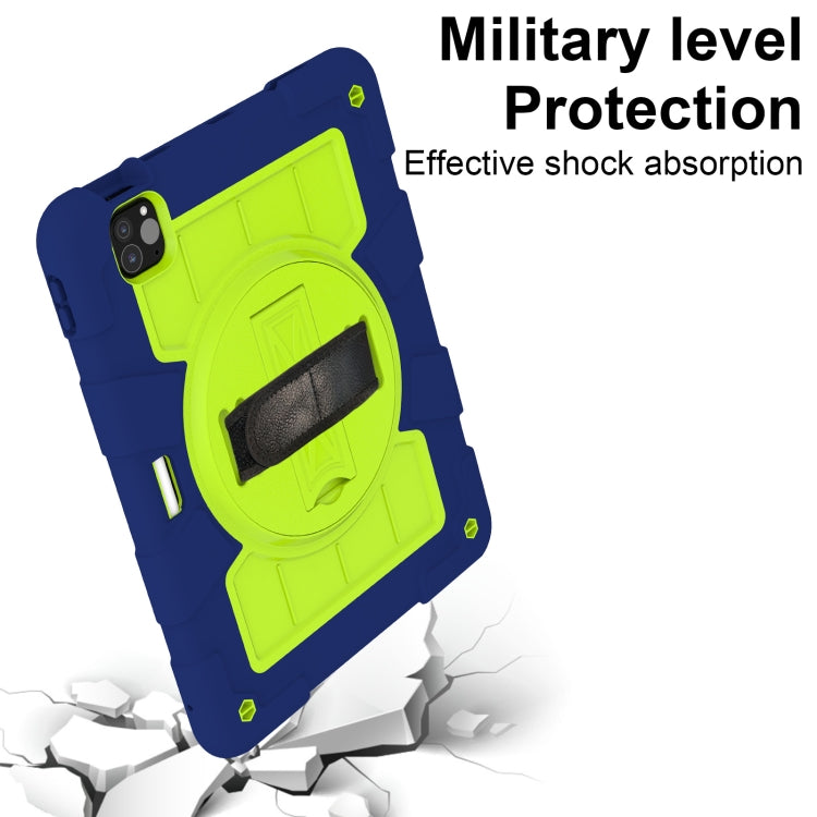 For iPad Pro 11 2025 / 2024 Silicone Hybrid PC Shockproof Tablet Case with Shoulder Strap(Tibetan Turquoise) by buy2fix