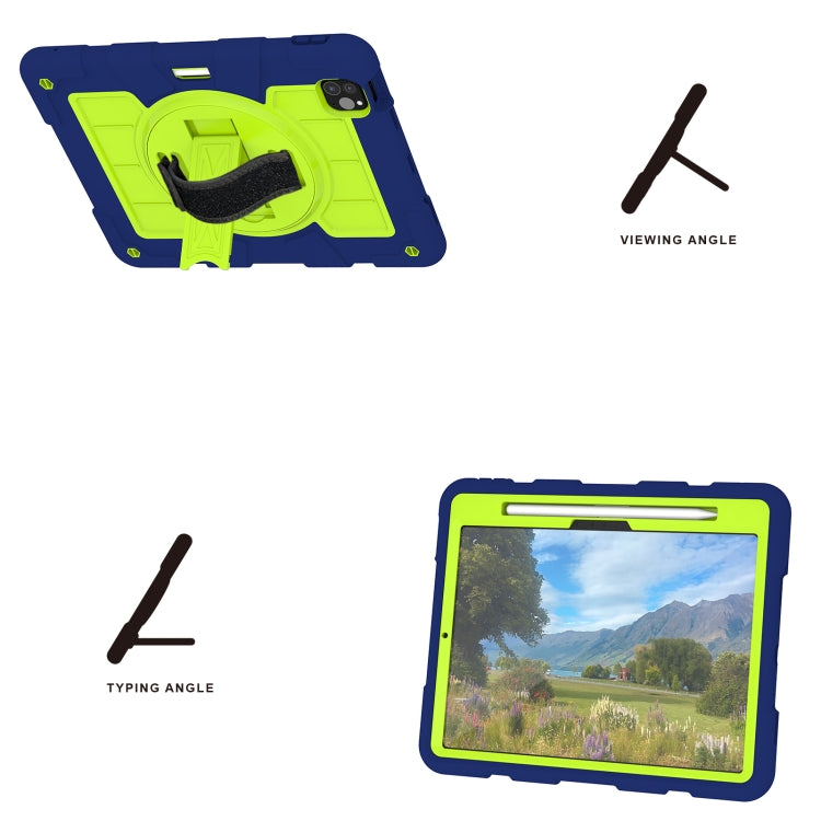 For iPad Pro 11 2025 / 2024 Silicone Hybrid PC Shockproof Tablet Case with Shoulder Strap(Tibetan Turquoise) by buy2fix