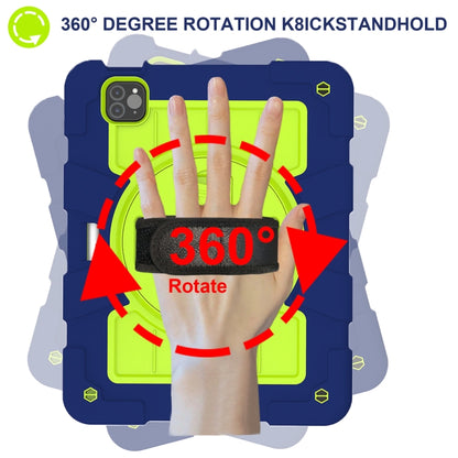 For iPad Pro 11 2025 / 2024 Silicone Hybrid PC Shockproof Tablet Case with Shoulder Strap(Tibetan Turquoise) by buy2fix